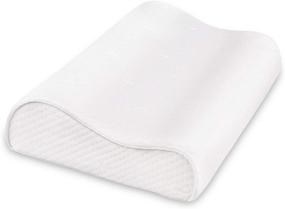 img 4 attached to 🌙 Premium Memory Foam Pillow with Contoured Cervical Neck Support - Relieve Neck Pain & Improve Sleep for Back, Side & Stomach Sleepers | Washable Pillowcase Included