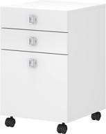 🗄 kathy ireland echo office 3-drawer mobile file cabinet in pure white by bush business furniture логотип