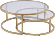 🌟 evelyn glam nesting 2-piece set coffee table in gold by sei furniture логотип