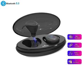 img 2 attached to 🎧 Ruishion True Wireless Earbuds with Charging Case - Wireless Bluetooth 5.0 Earphones (Reliable Connection, Built-in Mic, Auto Pairing, 3.5H Music Time, IPX5 Waterproof)