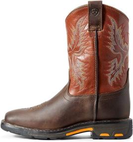 img 3 attached to Ariat Youth Workhog Wide Square Toe Western Cowboy Boot