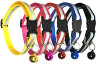 🐱 5-pack reflective cat collar with bell - nylon collars for dogs, puppies, and kittens logo