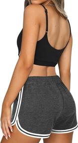 img 1 attached to 🩳 Stylish and Versatile: OFEEFAN Women's Athletic Shorts with Pockets for Workout, Running, Summer Lounging, and More!