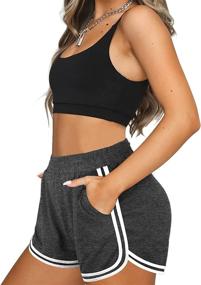 img 2 attached to 🩳 Stylish and Versatile: OFEEFAN Women's Athletic Shorts with Pockets for Workout, Running, Summer Lounging, and More!