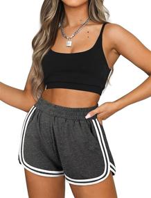 img 3 attached to 🩳 Stylish and Versatile: OFEEFAN Women's Athletic Shorts with Pockets for Workout, Running, Summer Lounging, and More!
