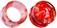 cooear red acrylic ear gauge set - 2 pairs matched flesh tunnels, plugs, earrings, and stretchers for ear expander piercing logo