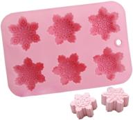 megrocle snowflake silicone mold: 6 cavity bath bomb, cupcake, soap, and fizzies mold for christmas logo