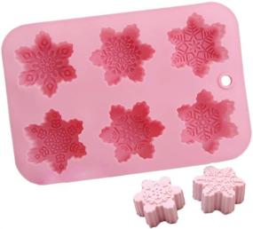 img 2 attached to Megrocle Snowflake Silicone Mold: 6 Cavity Bath Bomb, Cupcake, Soap, and Fizzies Mold for Christmas