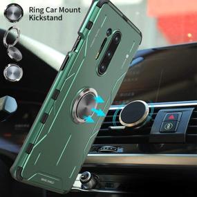 img 2 attached to 📱 Jonwelsy Case for Oneplus 8 Pro - Shockproof Green Silicone + Aluminum Alloy Armor Cover with 360° Rotation Ring Holder Kickstand, Compatible with Magnetic Car Mount - 1+8 Pro