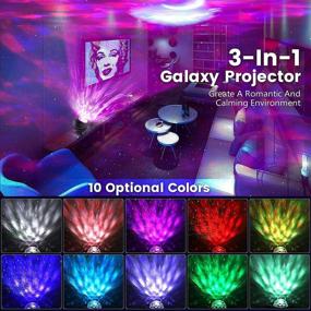 img 3 attached to 🌌 Enhance Your Bedroom Ambiance with the Galaxy Light Projector: Star, Ocean Wave, Moon, and Voice Control - Perfect Gift for Kids and Adults, Ideal for Ceiling/Home Decor and Parties