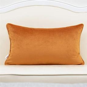 img 3 attached to 🌟 Alerfa Luxury Cut Velvet Cushion Case - Plaid Striped Embroidery Lumbar Throw Pillow Cover