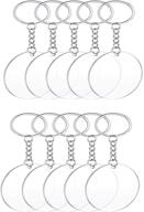 🔑 tsj 2 inch acrylic circle blank key chains: round keychain blanks for creative diy crafts (10 pcs) logo