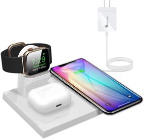 img 4 attached to Ezavan 15W Wireless Charging Station: Fast 3-in-1 Charger for iPhone 12/11 Pro Max, Galaxy S21, Apple Watch, Airpods & More