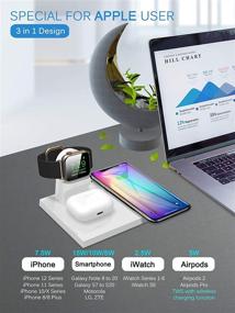 img 3 attached to Ezavan 15W Wireless Charging Station: Fast 3-in-1 Charger for iPhone 12/11 Pro Max, Galaxy S21, Apple Watch, Airpods & More