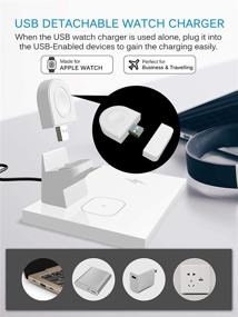img 2 attached to Ezavan 15W Wireless Charging Station: Fast 3-in-1 Charger for iPhone 12/11 Pro Max, Galaxy S21, Apple Watch, Airpods & More