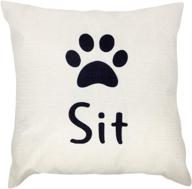 🐾 arundeal dog paw print sit decorative pillow cover, 18 x 18 inches логотип