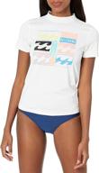 billabong womens loose sleeve rashguard: the ultimate choice for women's swimwear & cover ups logo