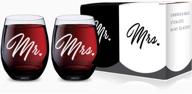 💍 bride and groom stemless wine glasses for wedding celebration (set of 2), unbreakable tritan plastic, dishwasher safe - 16 oz логотип