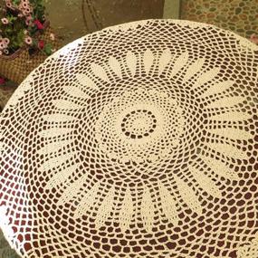 img 2 attached to 🧶 Handmade Crochet Tablecloth Doilies for Food Service Equipment & Supplies - Enhance your Tabletop & Serveware