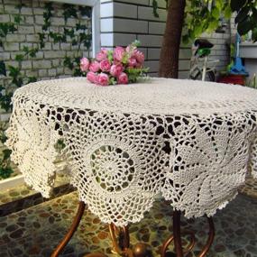 img 1 attached to 🧶 Handmade Crochet Tablecloth Doilies for Food Service Equipment & Supplies - Enhance your Tabletop & Serveware