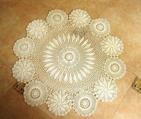 img 4 attached to 🧶 Handmade Crochet Tablecloth Doilies for Food Service Equipment & Supplies - Enhance your Tabletop & Serveware