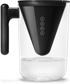 img 4 attached to Soma Pitcher - 10-Cup Black Water Filtration System with Plant-Based Filter