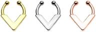 316l surgical steel victory drop fake septum hanger, embodying freedom and fashion (sold individually) logo