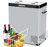 🚗 versatile 80quart portable car refrigerator: dc 12/24v & ac 120-240v, freezer car fridge for car, truck, rv, boat, camping, picnic, bbq, patio, home logo