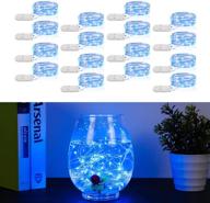 🔵 blue fairy lights 16 pack - battery operated waterproof led lights for bedroom, christmas, wedding, halloween, diy crafts and more! logo