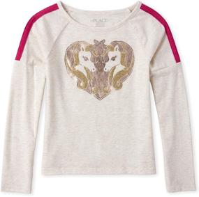 img 1 attached to 👚 Прелестная детская одежда для девочек: футболки, топы и блузки с графическими принтами для самых маленьких от The Children's Place.