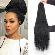 🔗 zrq 34 inch crochet senegalese twist braids hair: micro long mambo twist crochet braids, 8 packs (40 strands/pack) - perfect for black women (1b#) logo