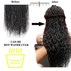 img 2 attached to 🔗 ZRQ 34 Inch Crochet Senegalese Twist Braids Hair: Micro Long Mambo Twist Crochet Braids, 8 Packs (40 Strands/Pack) - Perfect for Black Women (1B#)