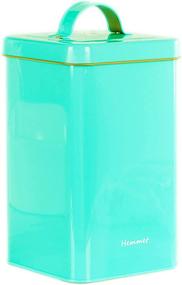 img 4 attached to Versatile Turquoise Metal Tin – Brown Sugar Keeper & Coffee Canister for Kitchen Countertop – Farmhouse Candy & Cookie Jar – Airtight Lids for Dry Goods & Dog Food – Vintage Pantry Organization & Decor