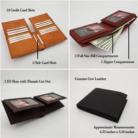 img 3 attached to 👛 Premium Leather Bifold Wallet with Convenient Flip Up Windows