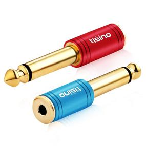 img 4 attached to 🔌 DISINO 1/4 inch Mono to 3.5mm Stereo Adapter, Gold Plated 6.35mm TS Male Plug to 1/8 inch TRS Female Audio Connector - Pack of 2