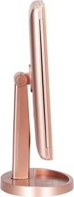 img 1 attached to Rose Gold Impressions Touch Trifold XL Dimmable LED Makeup Mirror - Standing Base, Travel Vanity & Dressing Mirror with USB Cable and Flip Switch
