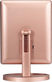 img 2 attached to Rose Gold Impressions Touch Trifold XL Dimmable LED Makeup Mirror - Standing Base, Travel Vanity & Dressing Mirror with USB Cable and Flip Switch