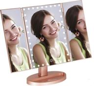 rose gold impressions touch trifold xl dimmable led makeup mirror - standing base, travel vanity & dressing mirror with usb cable and flip switch logo