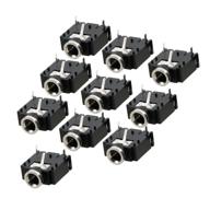 pack of 10 - uxcell a12062600ux0366 10 pcs 3 pin pcb mount female 3.5mm stereo jack socket connector logo