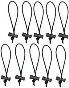 img 4 attached to 🔗 Multipurpose Elastic Cable Tie and Organizer by Foto&Tech - Adjustable Cable Strap Toggle Tie, Reusable Tangle Tamer, Cable Management for Cord and Cable (10 x 16CM, Deep Black)