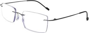 img 3 attached to FEISEDY Rimless B9002 Multifocus Anti-Blue Light MEN Reading Glasses: Black, 2.0x - Enhance Comfort for Computer Reading