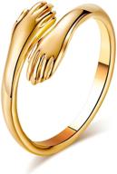💍 серебряные обнимающие открытые кольца - кольца seakuur hugging hands, регулируемые кольца для обнятий пары, романтические обручальные кольца-украшения для влюбленных логотип