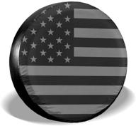 black & gray american flag spare tire cover - weatherproof rv suv wheel protectors for camper trailer truck travel trailer - universal fit 15 inch logo