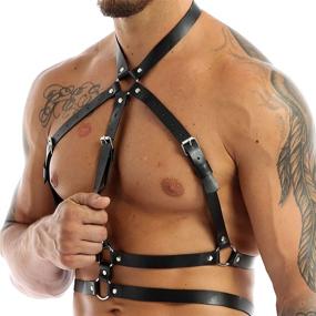 img 3 attached to 👔 Adjustable Buckle Men's Leather Harness - Doomiva's Belts and Accessories