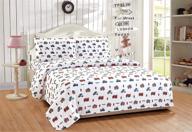 🚓 boys twin size sheet set with heroes on call firetruck, police car, and ambulance design in red, blue, and white – new arrival logo