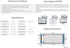 img 1 attached to 📺 Waveshare 2.9" Модуль дисплея E-Ink с интерфейсом SPI | Высокое разрешение 296x128 E-Paper | Совместим с Raspberry Pi