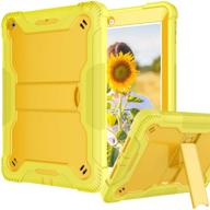 fingic ipad 9.7 case - 2018/2017 ipad 5th/6th gen protective case, shockproof & rugged, yellow logo