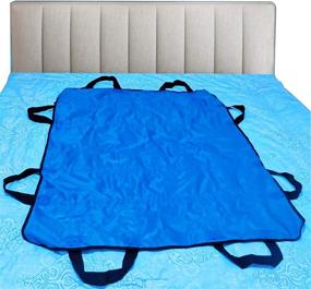 img 1 attached to 🛏️ 48x40 Positioning Bed Pad with Handles - Incontinence Mattress Bedding Protector Liner Underpad with Straps for Easy Lift & Transfer | Hospital Quality, Waterproof, Reusable, and Washable
