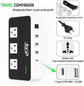 img 1 attached to 🔌 Key Power 230-Watt Step Down Voltage Converter & International Travel Adapter - Ideal for USA Appliances Overseas in Europe, AU, UK, Ireland, and More!