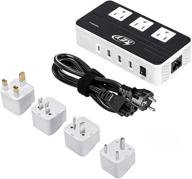 🔌 key power 230-watt step down voltage converter & international travel adapter - ideal for usa appliances overseas in europe, au, uk, ireland, and more! logo